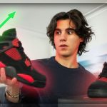 Jordan 4 Red Thunder noire et rouge présentée pour une analyse de revente