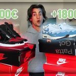 Paire de sneakers photographiée pour une annonce de revente