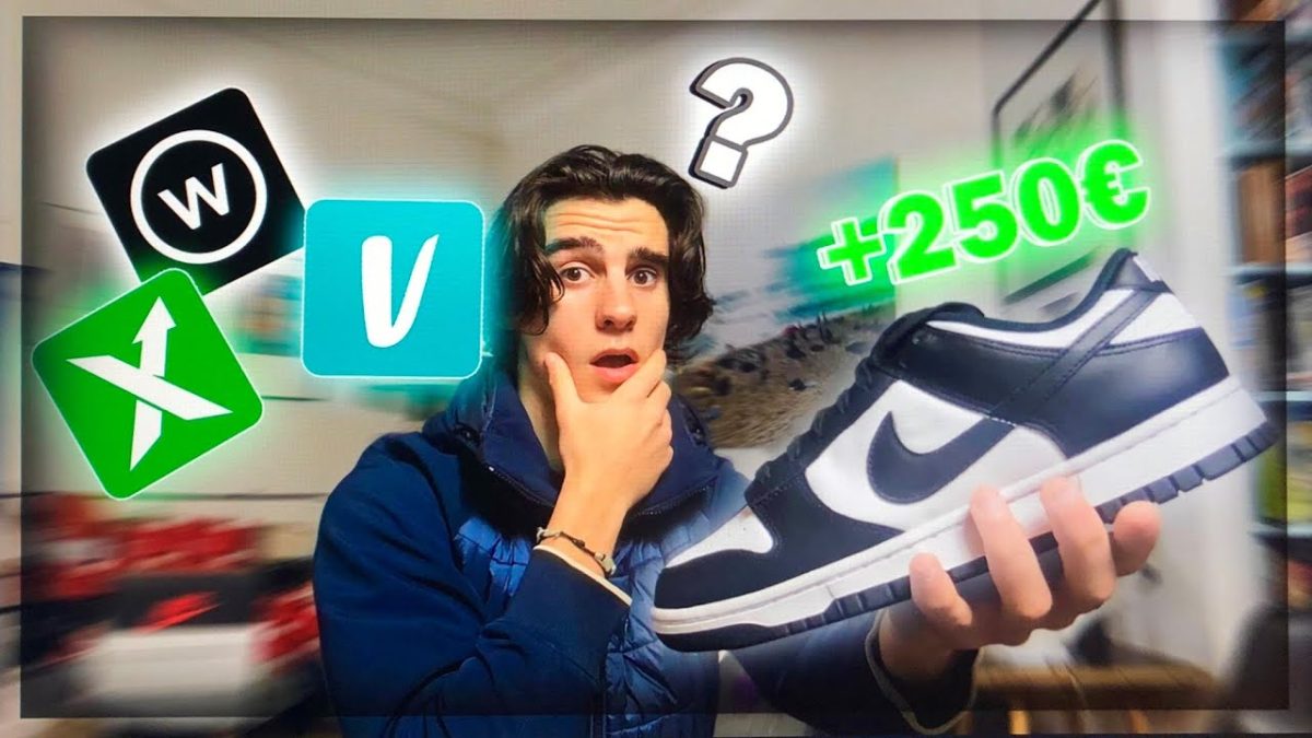 Sneakers neuves avec boîte prêtes à être revendues en ligne