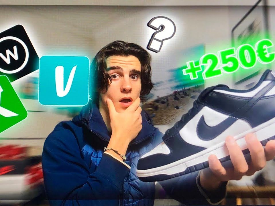 Sneakers neuves avec boîte prêtes à être revendues en ligne