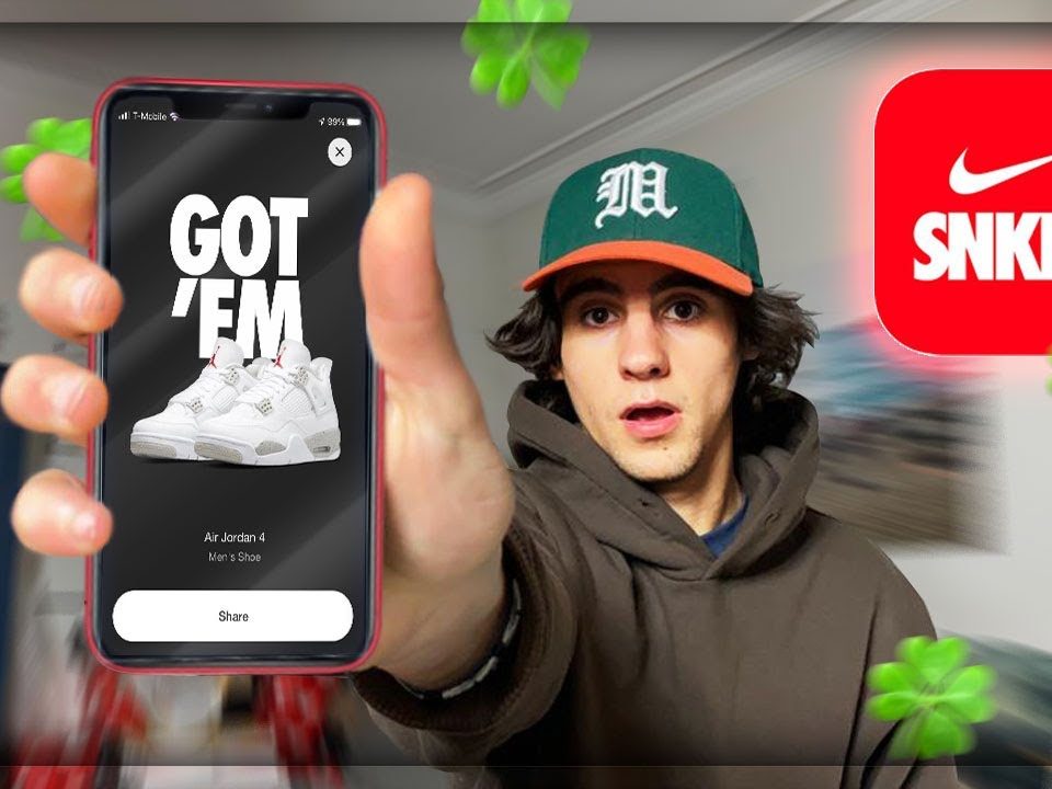 Application Nike SNKRS affichant une sortie de sneakers en raffle
